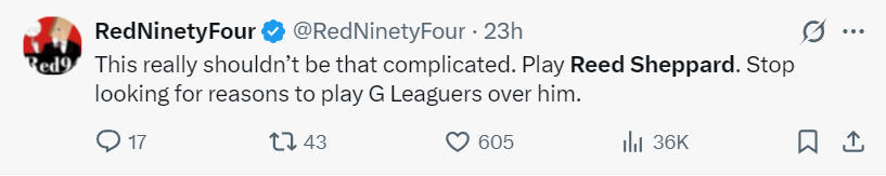 星空体育-火记纷纷增加谢泼德戏份！需提升持球突破 防守软肋可用体系隐藏